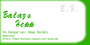 balazs hepp business card